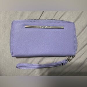 Steve Madden Lavender Wristlet with Metallic Detail